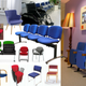 Range of different waiting room chairs in various styles, colours and
designs